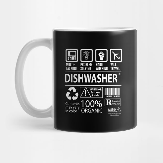 Dishwasher T Shirt - MultiTasking Certified Job Gift Item Tee by Aquastal